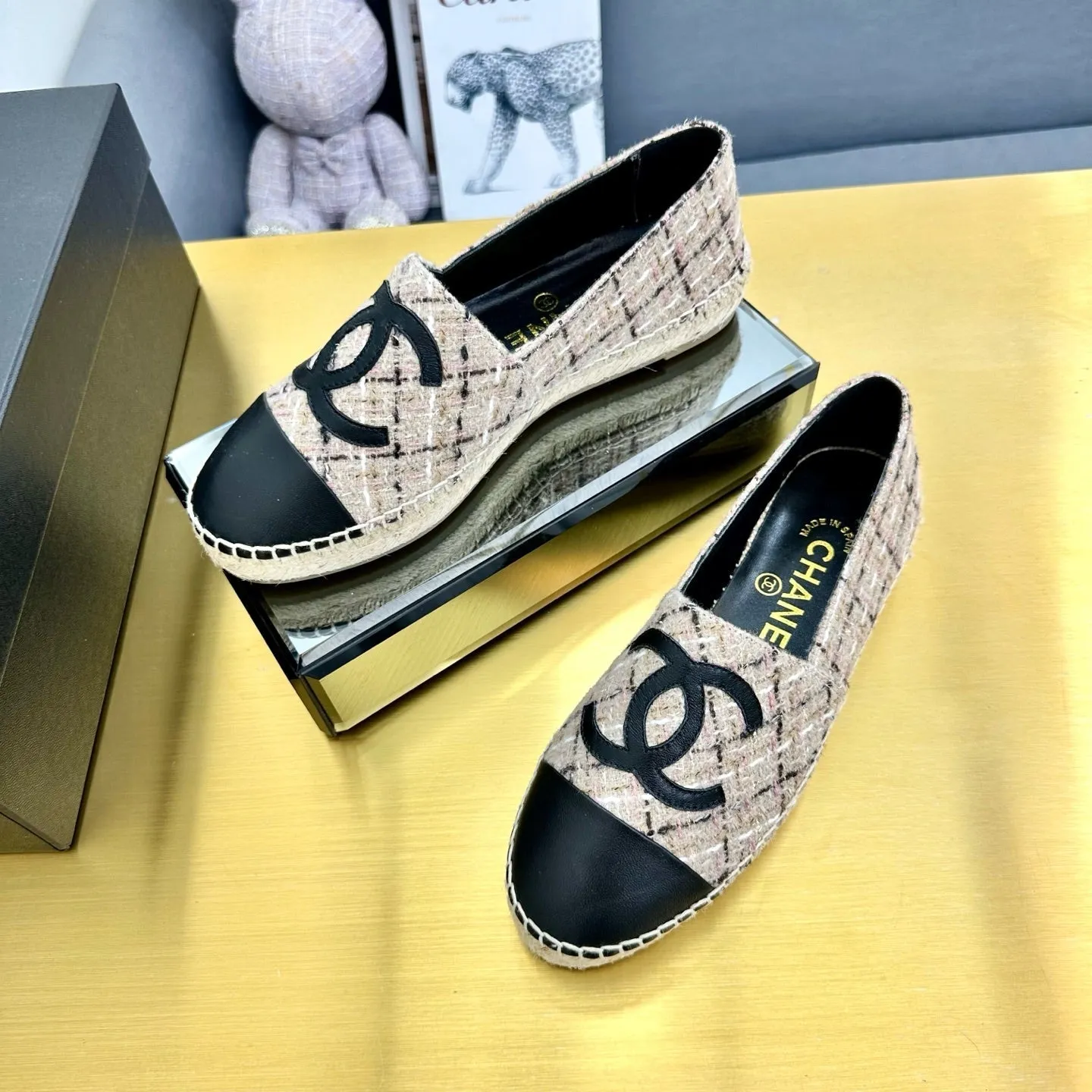 CC 25s Slip–on Espadrilles Pink Nude Tweed 297823