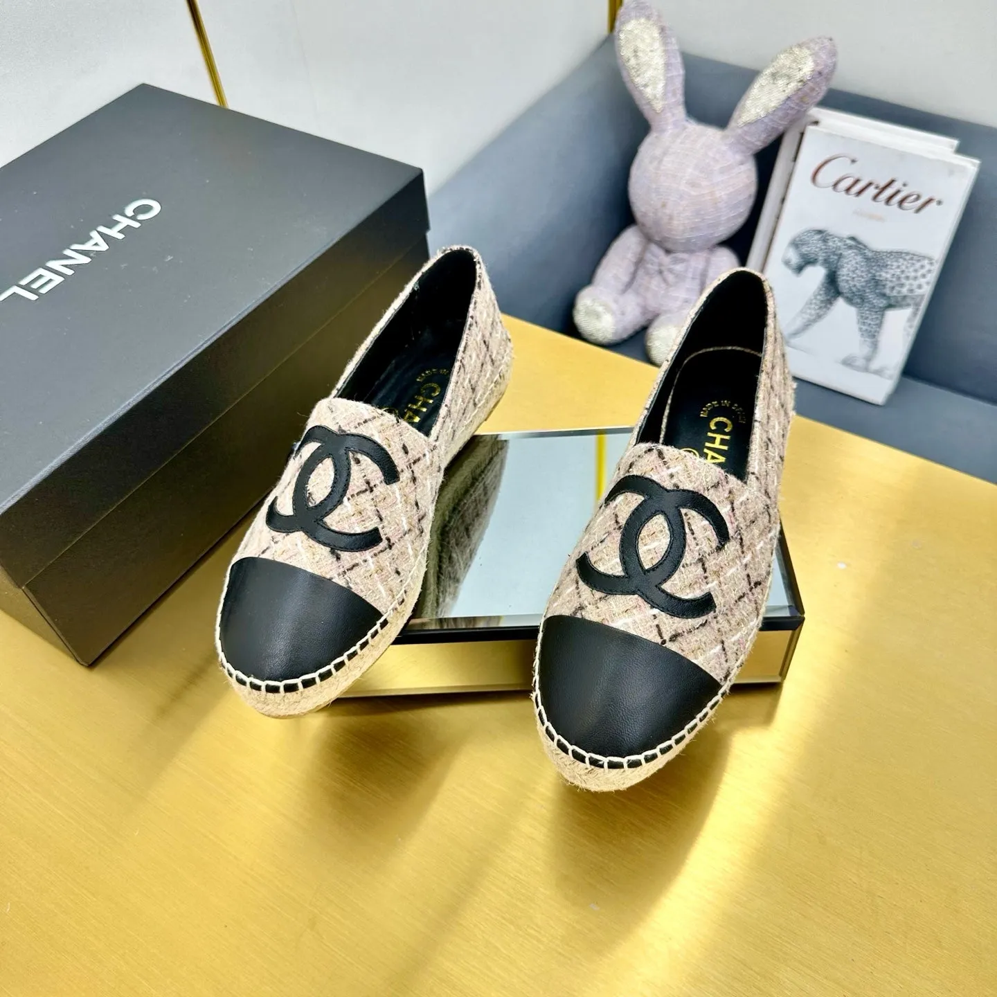CC 25s Slip–on Espadrilles Pink Nude Tweed 297823