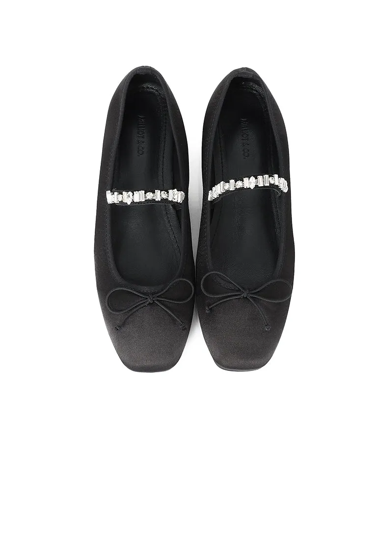 Celeste Crystal-Strap Ballerina & Flats (Black)