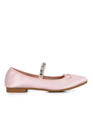 Celeste Crystal-Strap Ballerina & Flats (Pink)