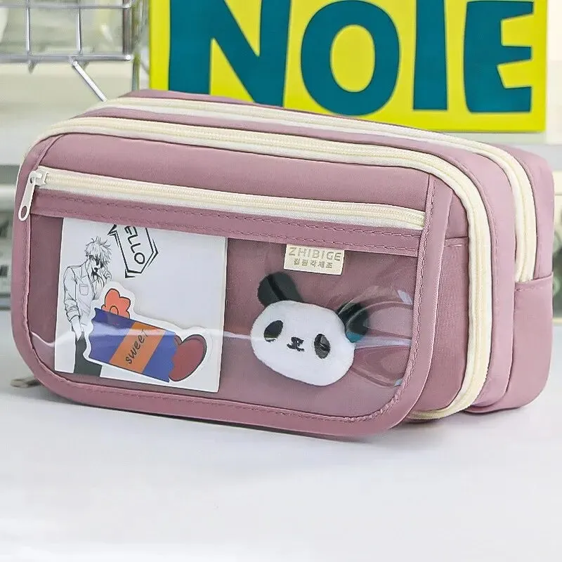 Charming Panda Flip Pencil Case – 9-Layer Spacious, Multi-Functional Stationery Organizer with Cute Panda Design