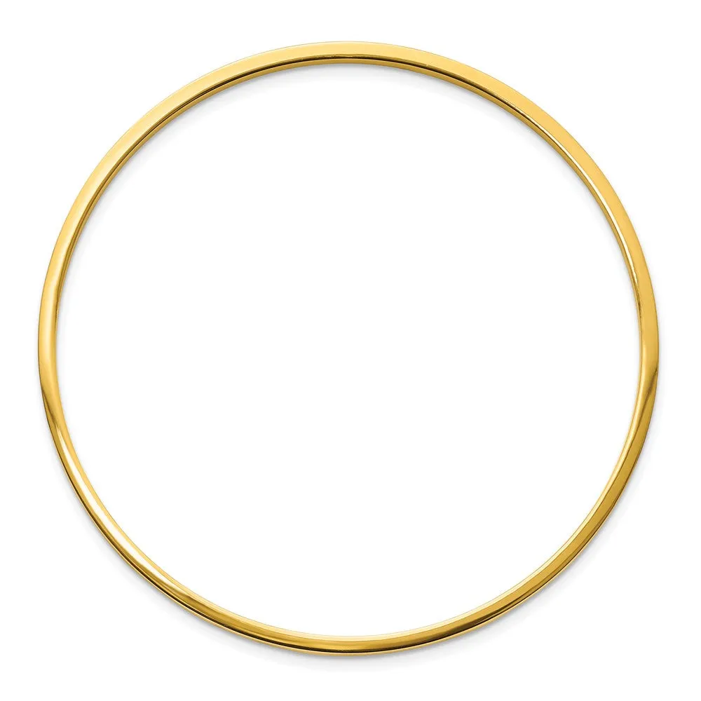 Chisel Stainless Steel Polished Yellow IP-plated 2mm Bangle