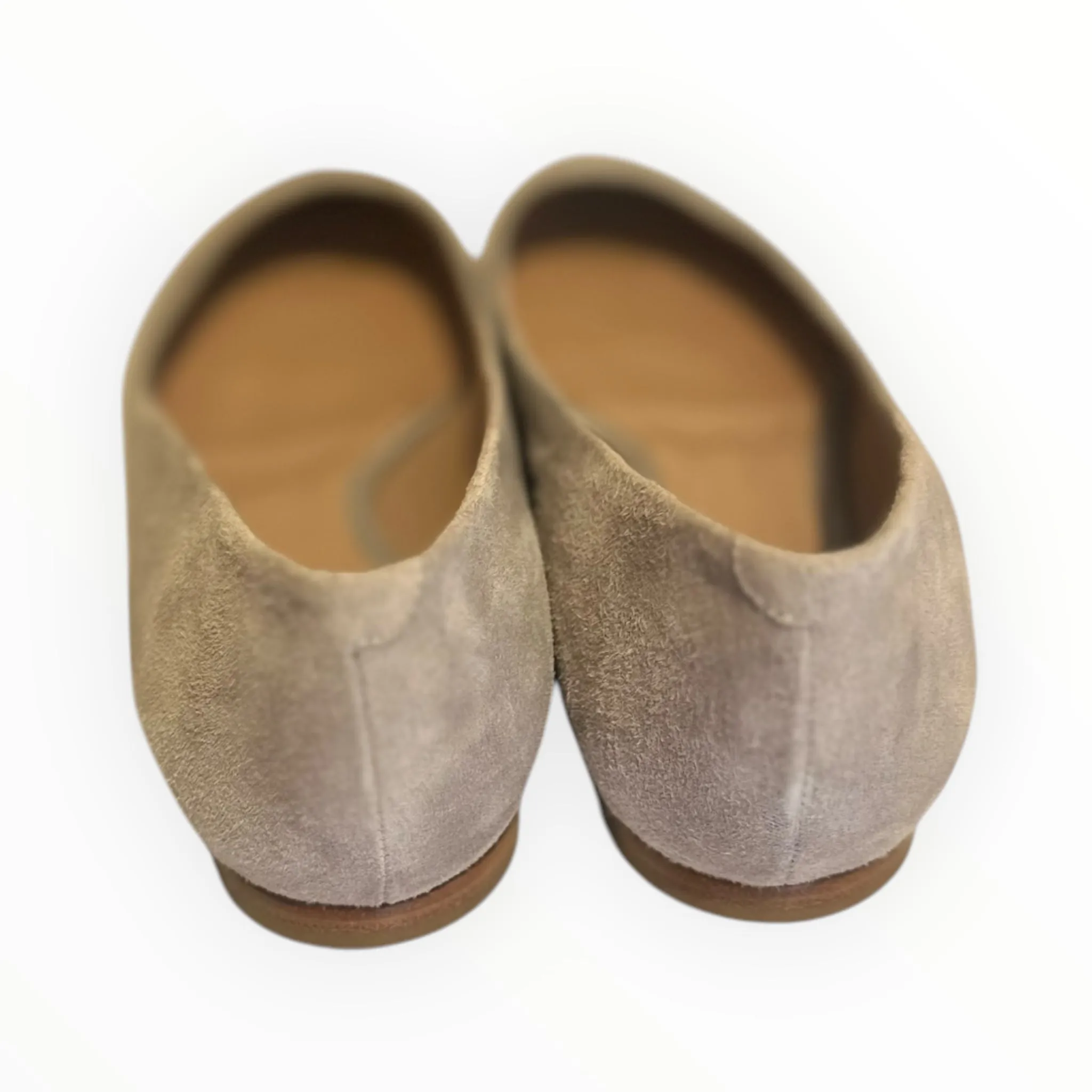 Chloe Suede Pointed Ballet Flats - Dove Grey - Size 41