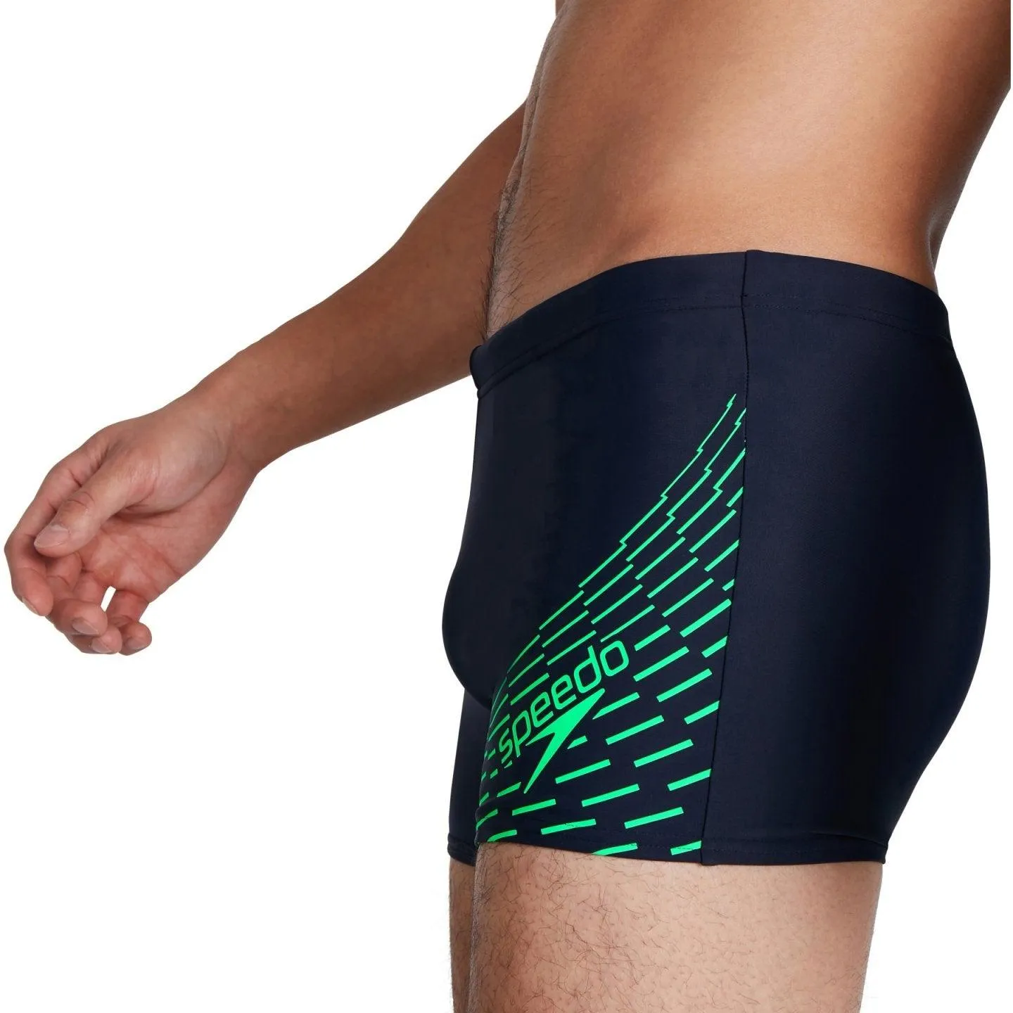 COSTUME SPEEDO MEDLEY LOGO AQUASHORT UOMO SLIP NUOTO PISCINA NERO ACQUARIUM