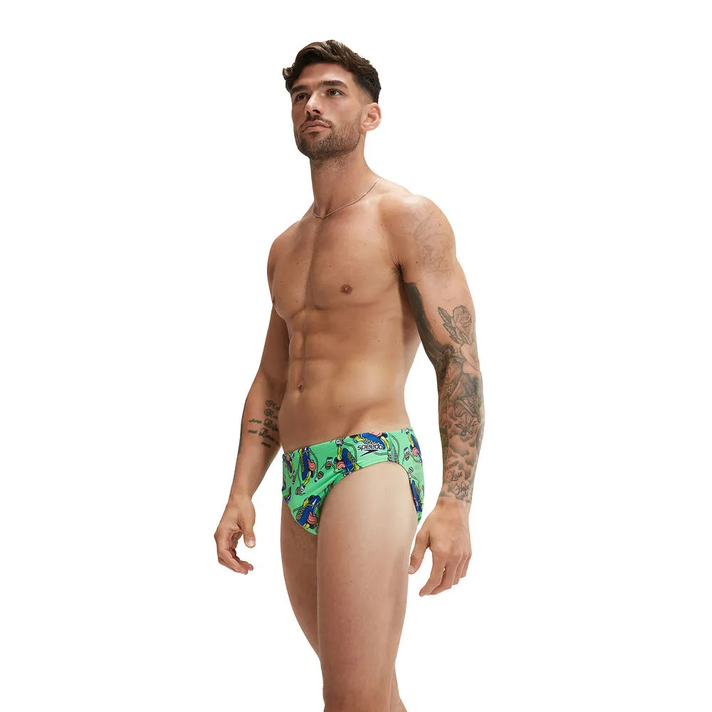 COSTUME SPEEDO UOMO SLIP NUOTO PISCINA ESCAPE BRIEFS SHOEY VERDE
