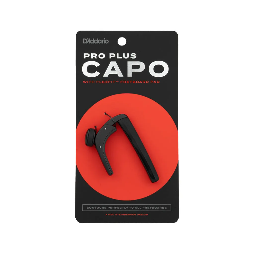 D'Addario PW-CP-19 NS Pro Plus Guitar Capo, Black
