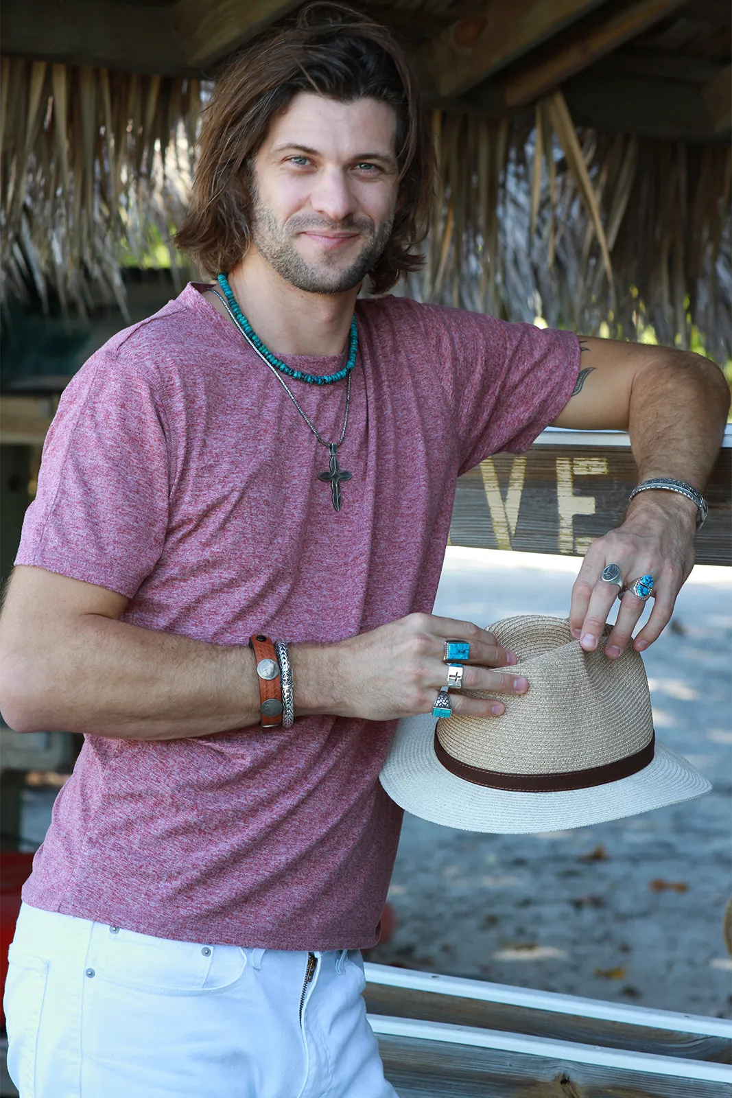Dark Brown Buffalo Nickel Leather Snap Bracelet (Narrow)