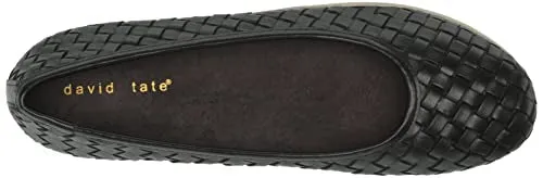 David Tate Women's Dazzle Ballet Flat, Black Nappa, 11 Wide