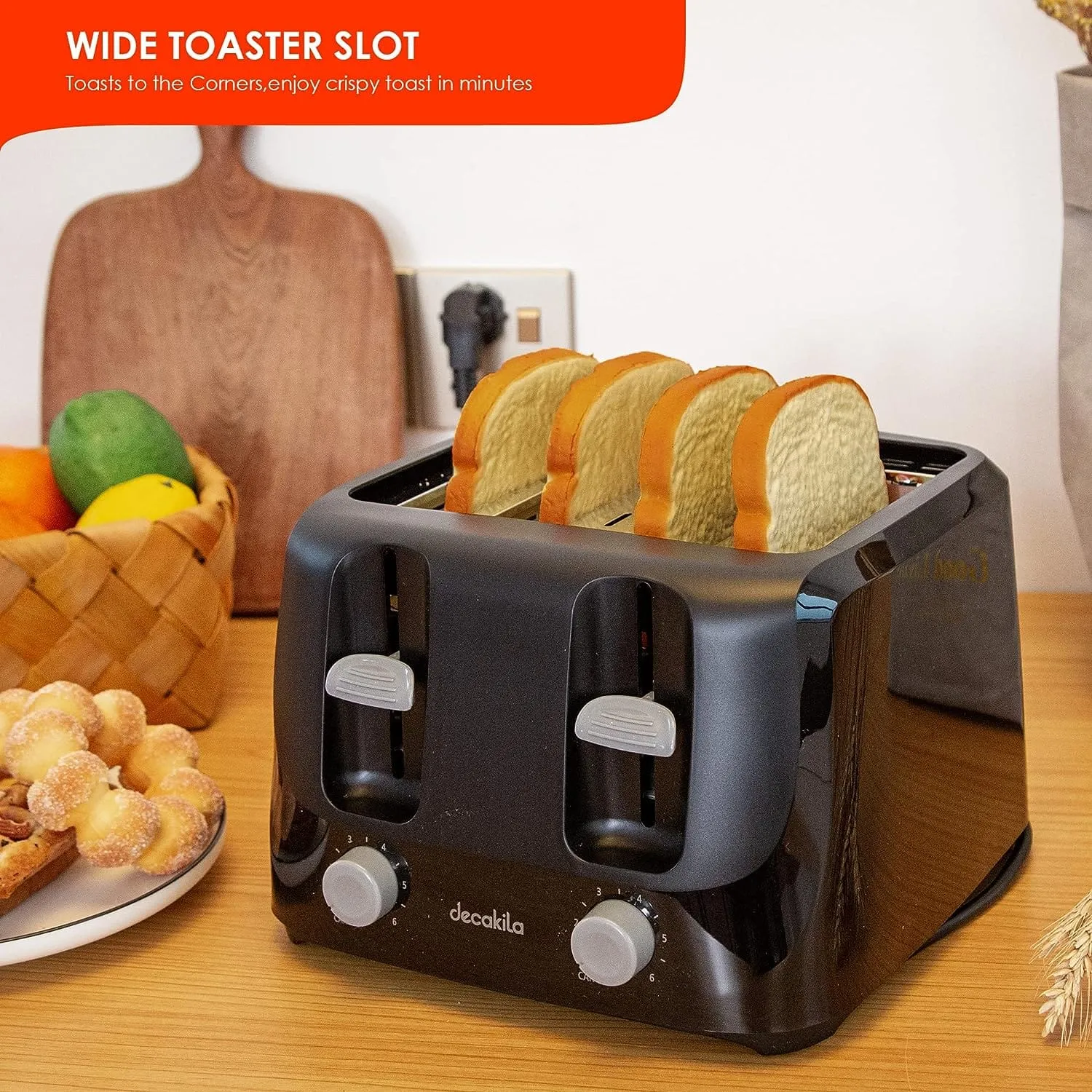 Decakila 4 Slides Toaster 1500W - KETS010B