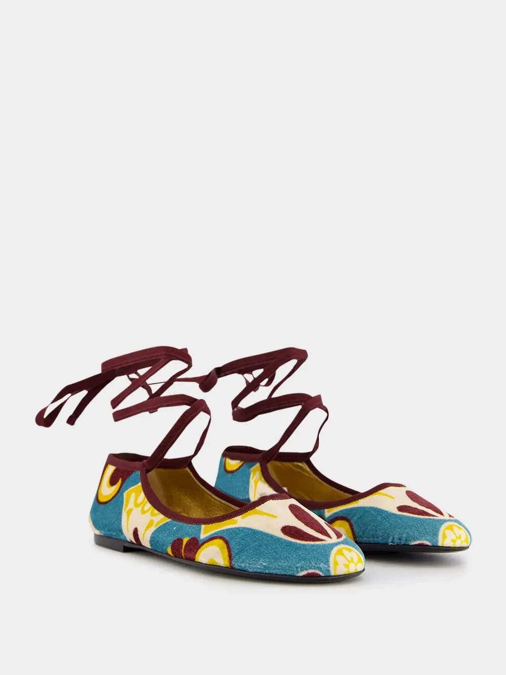 Dendera Light Blue Winter Ballerina Flats