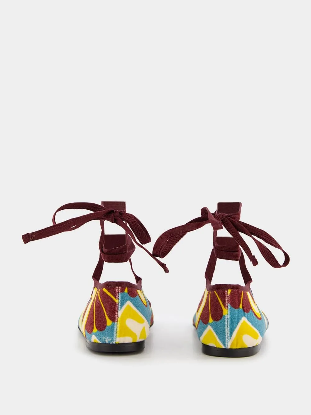 Dendera Light Blue Winter Ballerina Flats