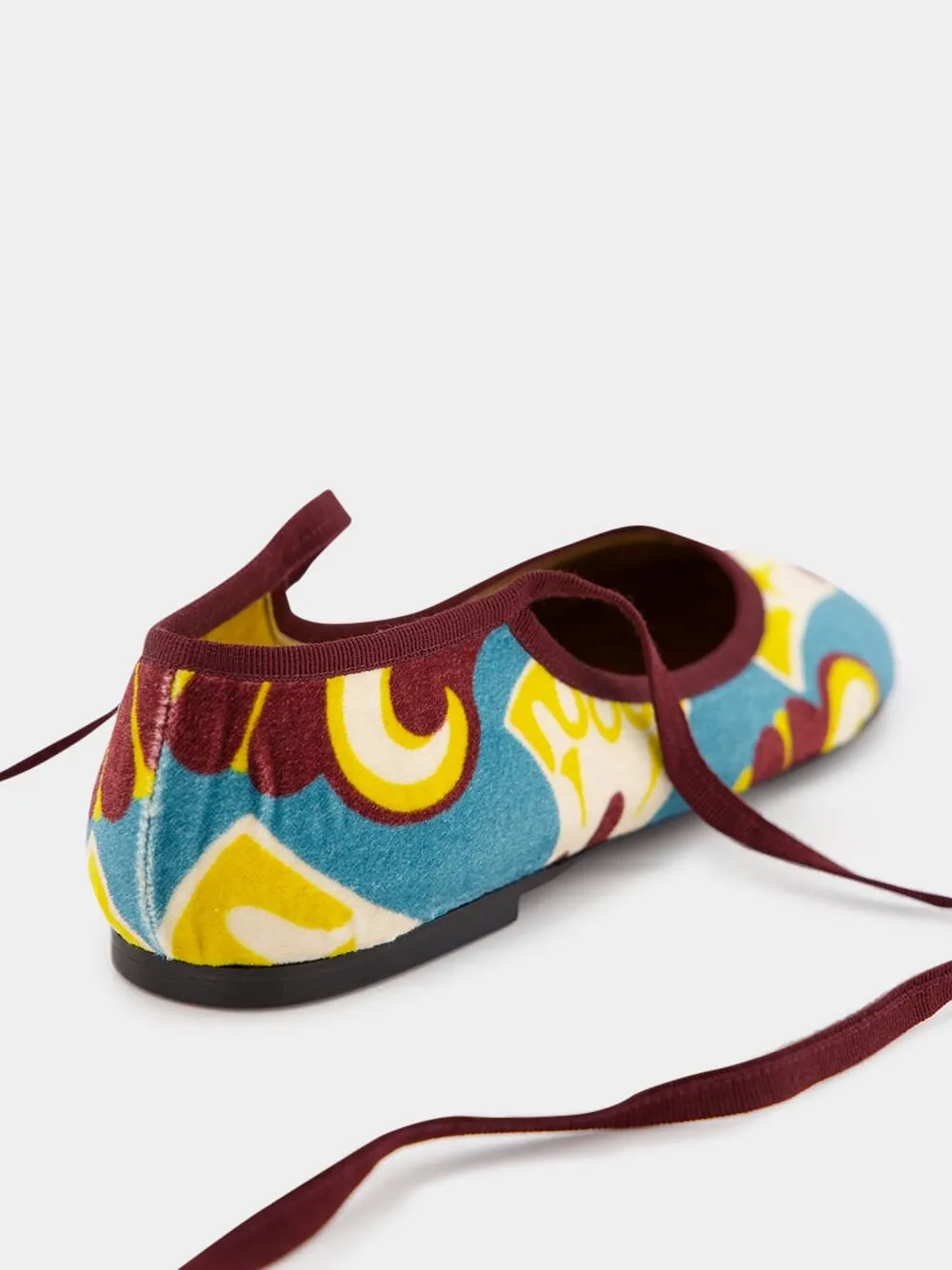 Dendera Light Blue Winter Ballerina Flats
