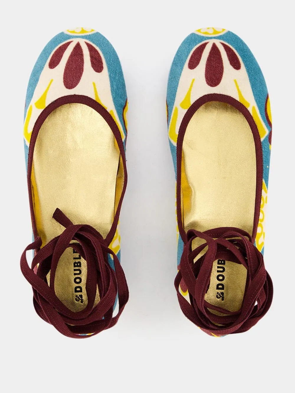 Dendera Light Blue Winter Ballerina Flats