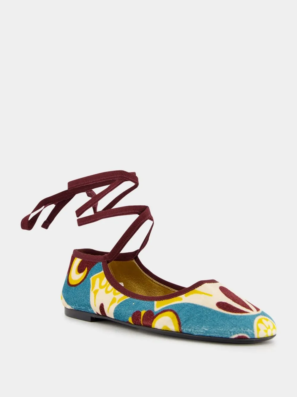 Dendera Light Blue Winter Ballerina Flats
