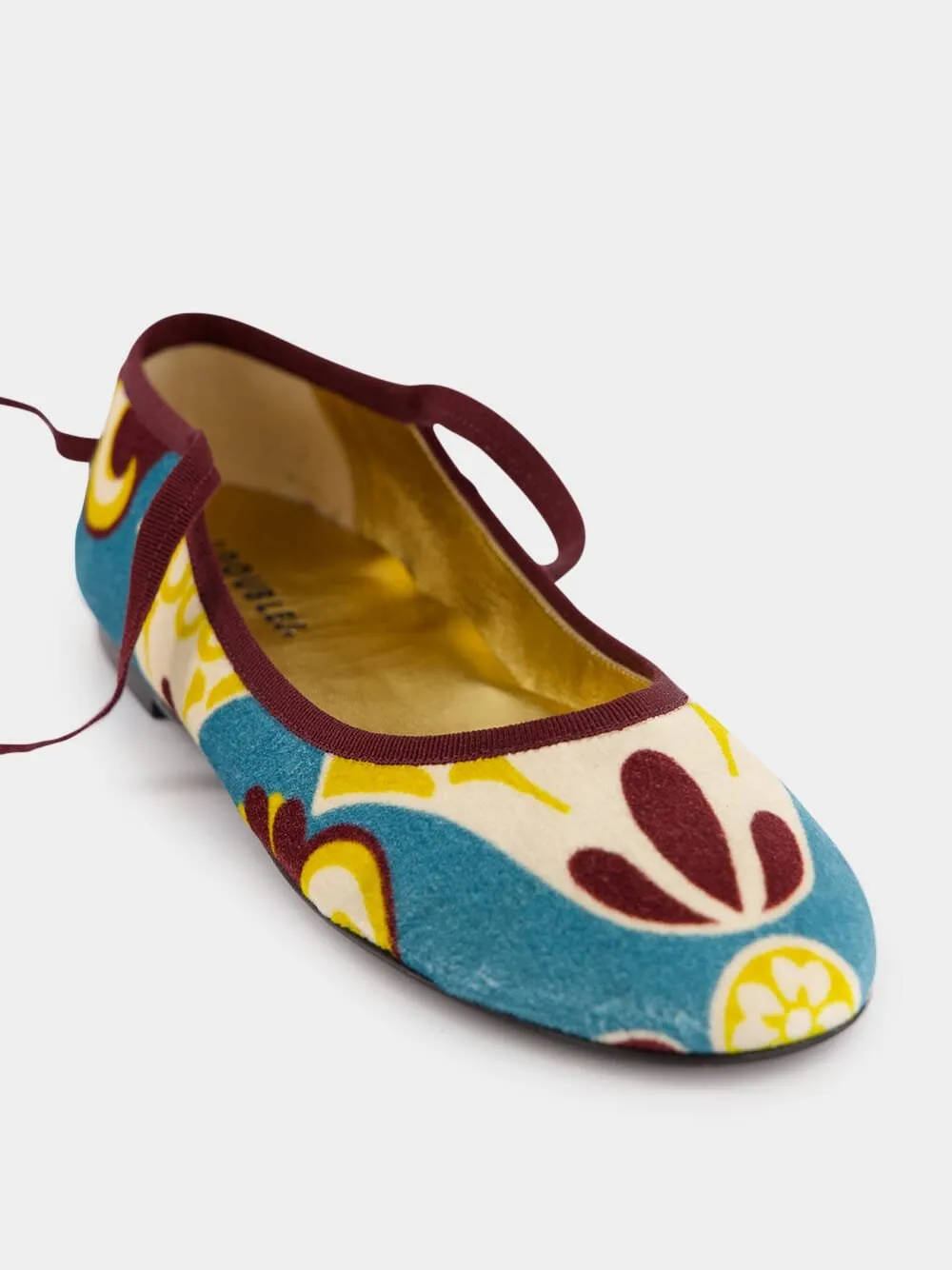 Dendera Light Blue Winter Ballerina Flats