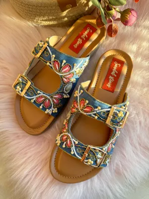 Denim Bloom Doctor Sole Sandals