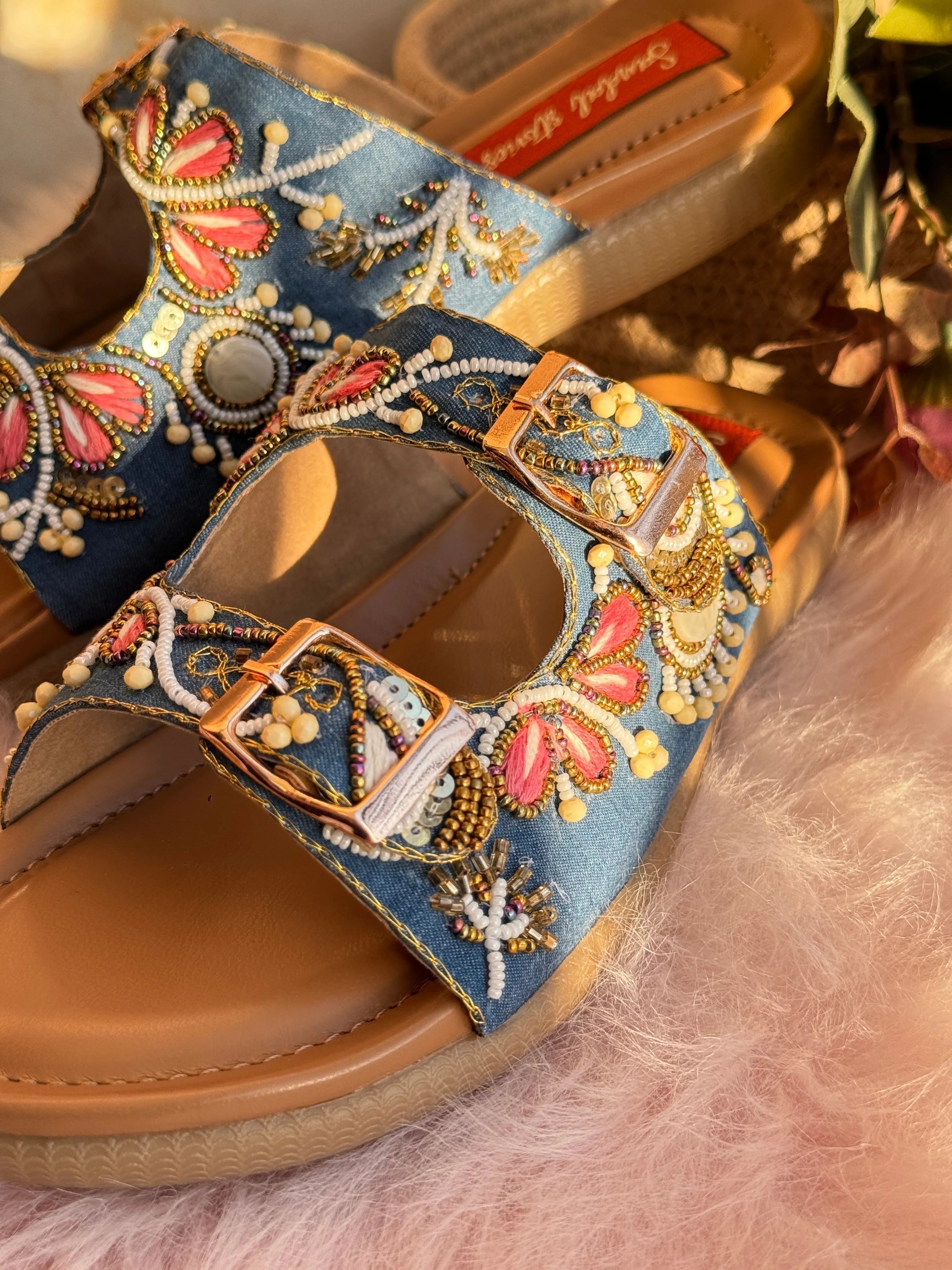 Denim Bloom Doctor Sole Sandals