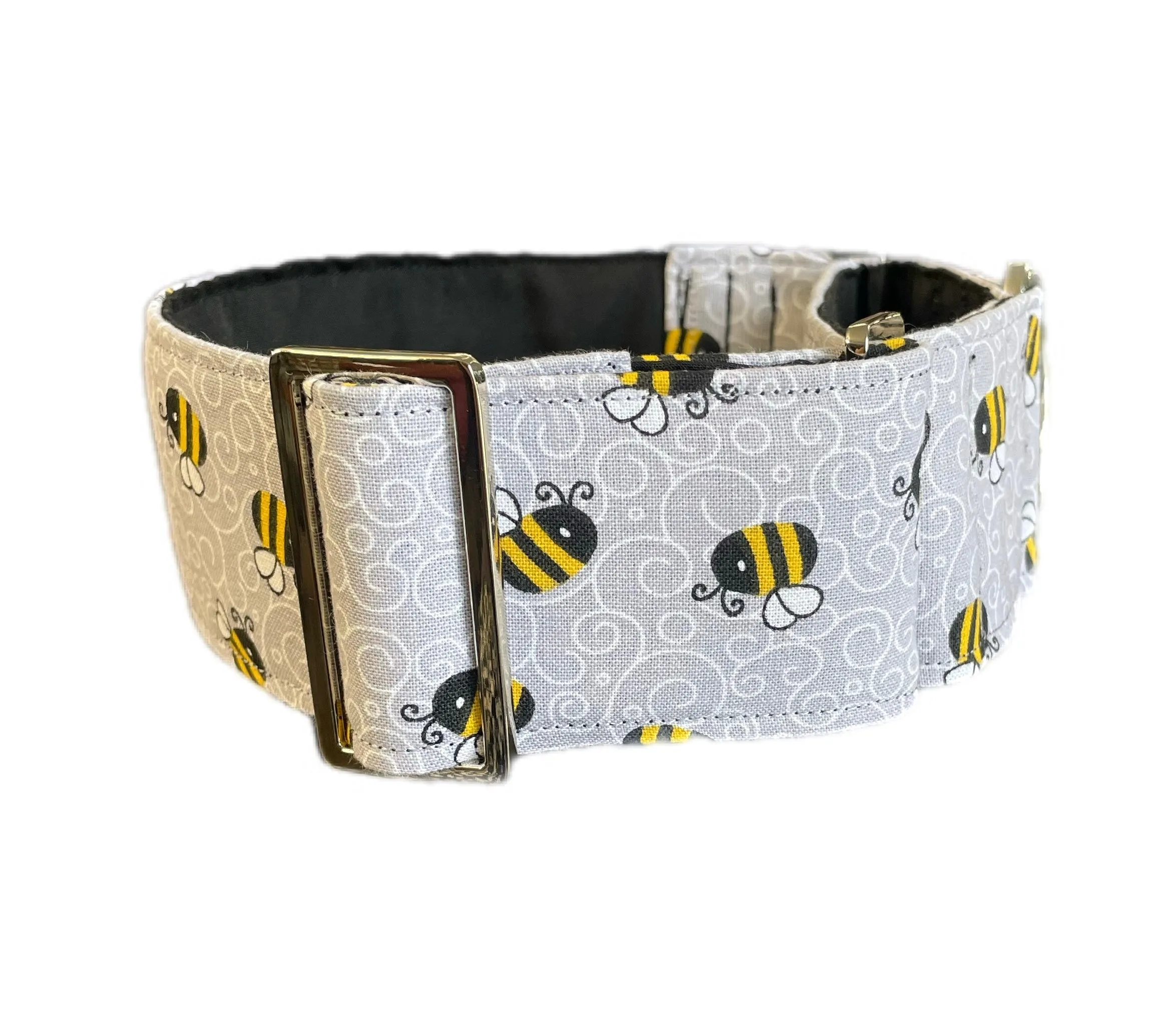 Don’t bee grey greyhound Martingale collar cotton covered 50mm width super soft