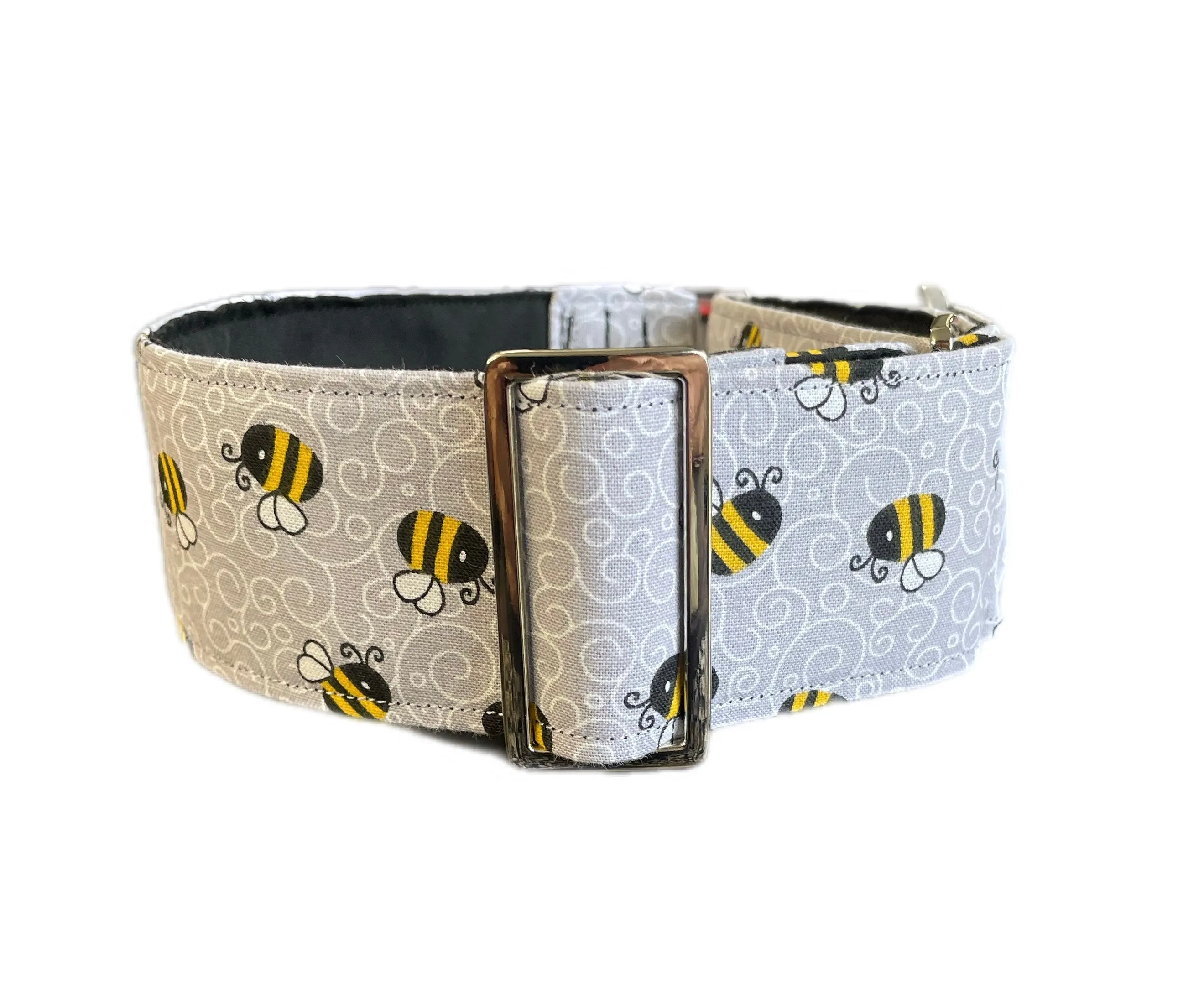 Don’t bee grey greyhound Martingale collar cotton covered 50mm width super soft