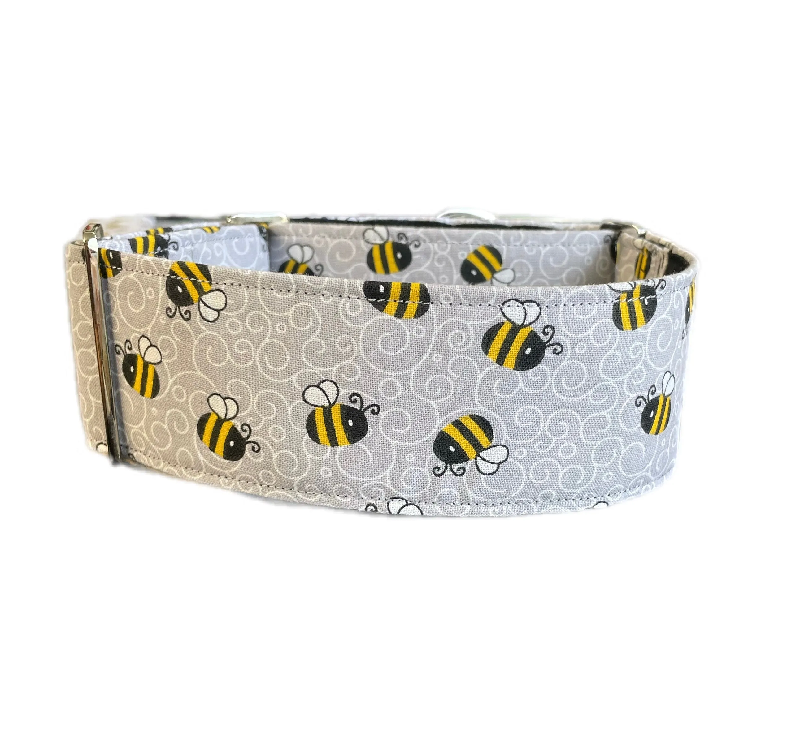 Don’t bee grey greyhound Martingale collar cotton covered 50mm width super soft