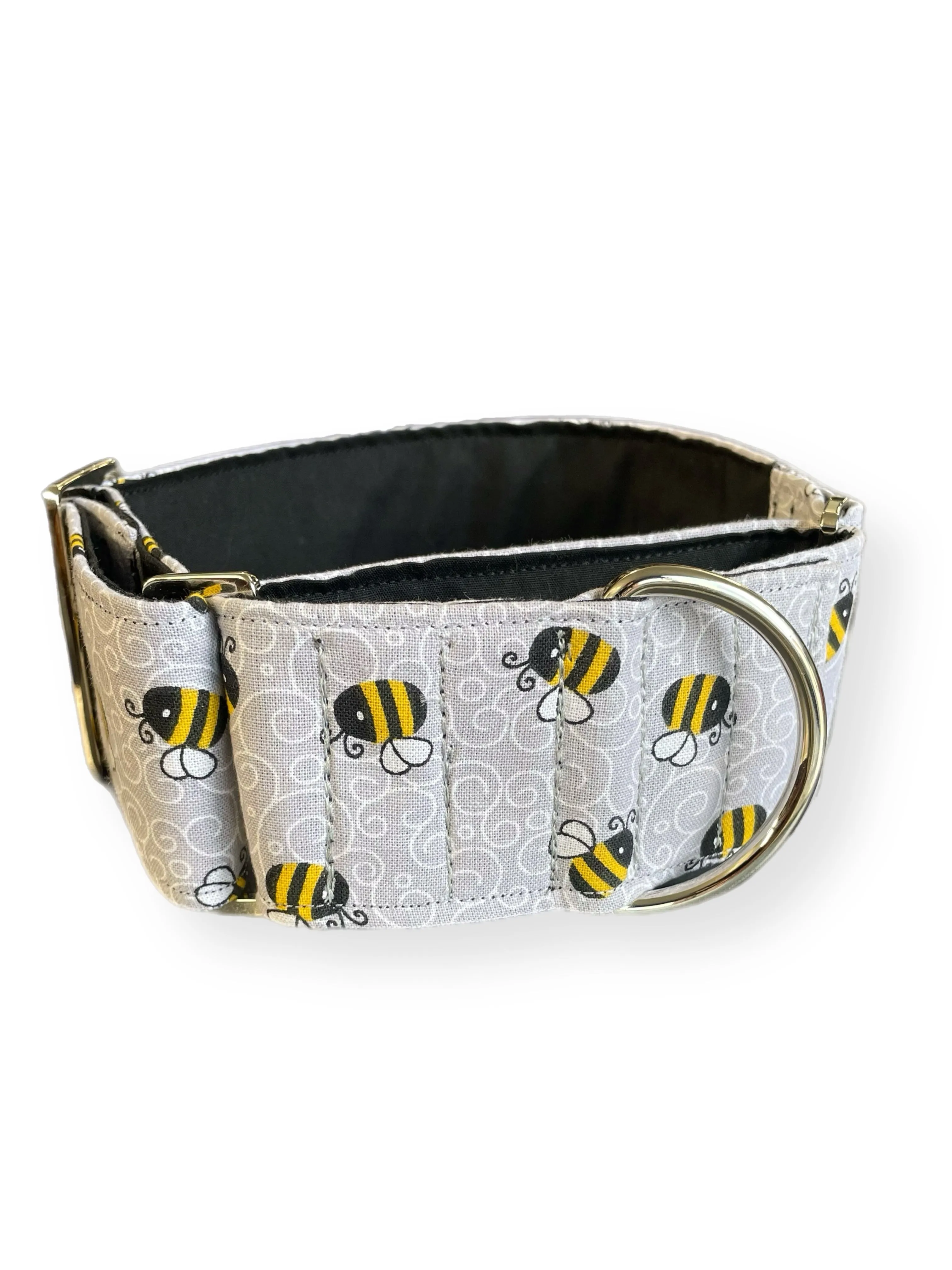 Don’t bee grey greyhound Martingale collar cotton covered 50mm width super soft