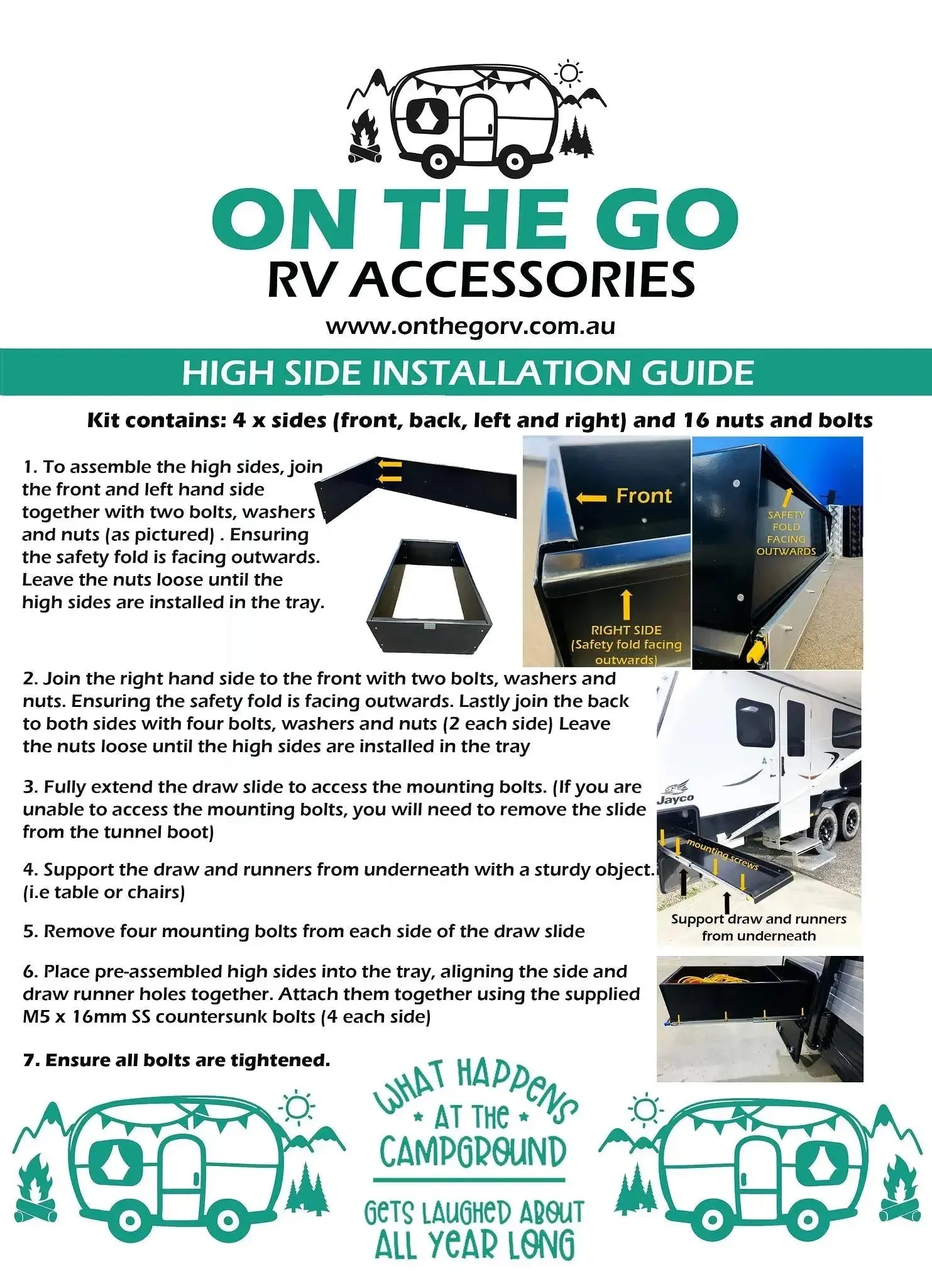 DS475 High Sides 1000mm Long from On The GO RV