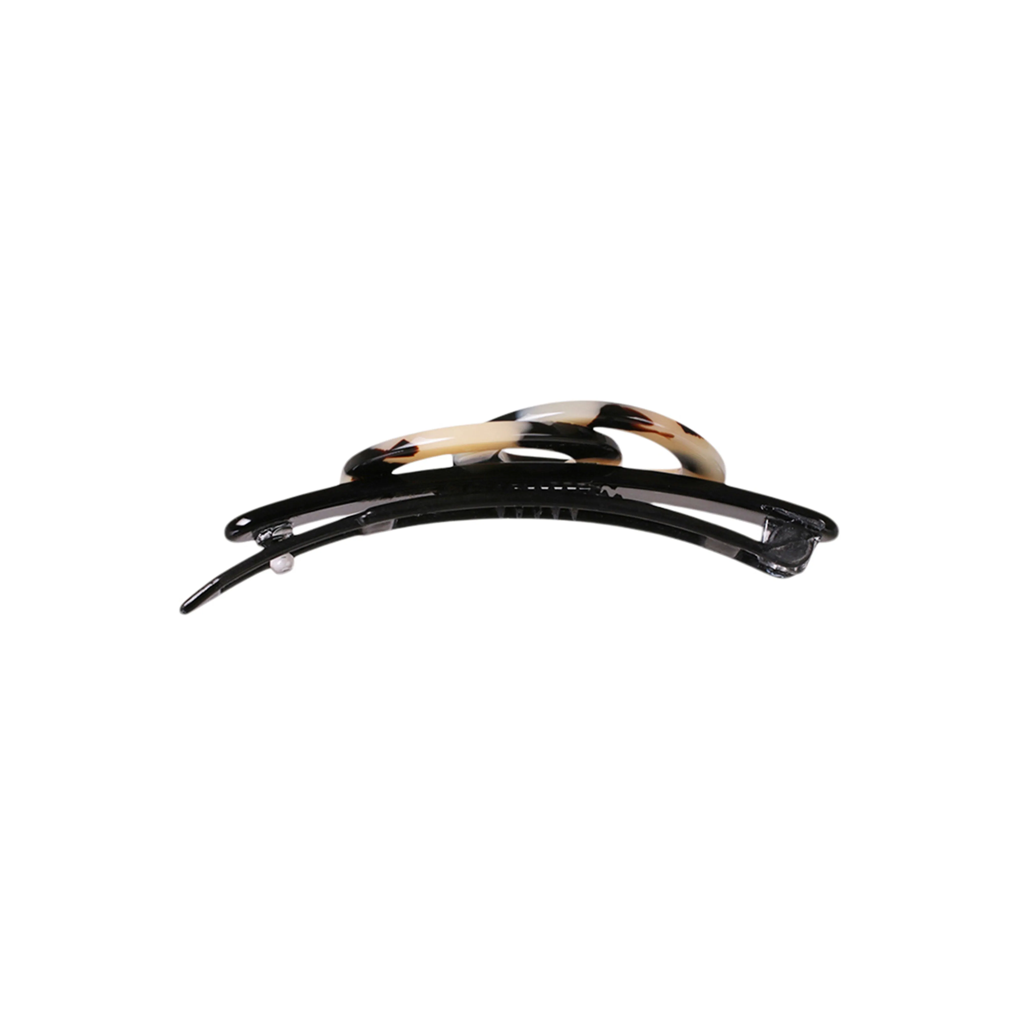 Dual Circle Light Tortoiseshell Hair Clip