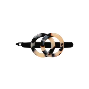 Dual Circle Light Tortoiseshell Hair Clip