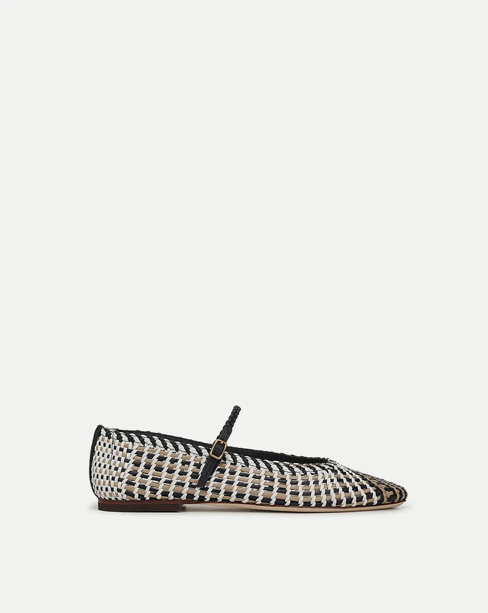 Ellie Woven-Leather Flat