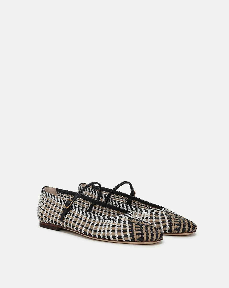 Ellie Woven-Leather Flat