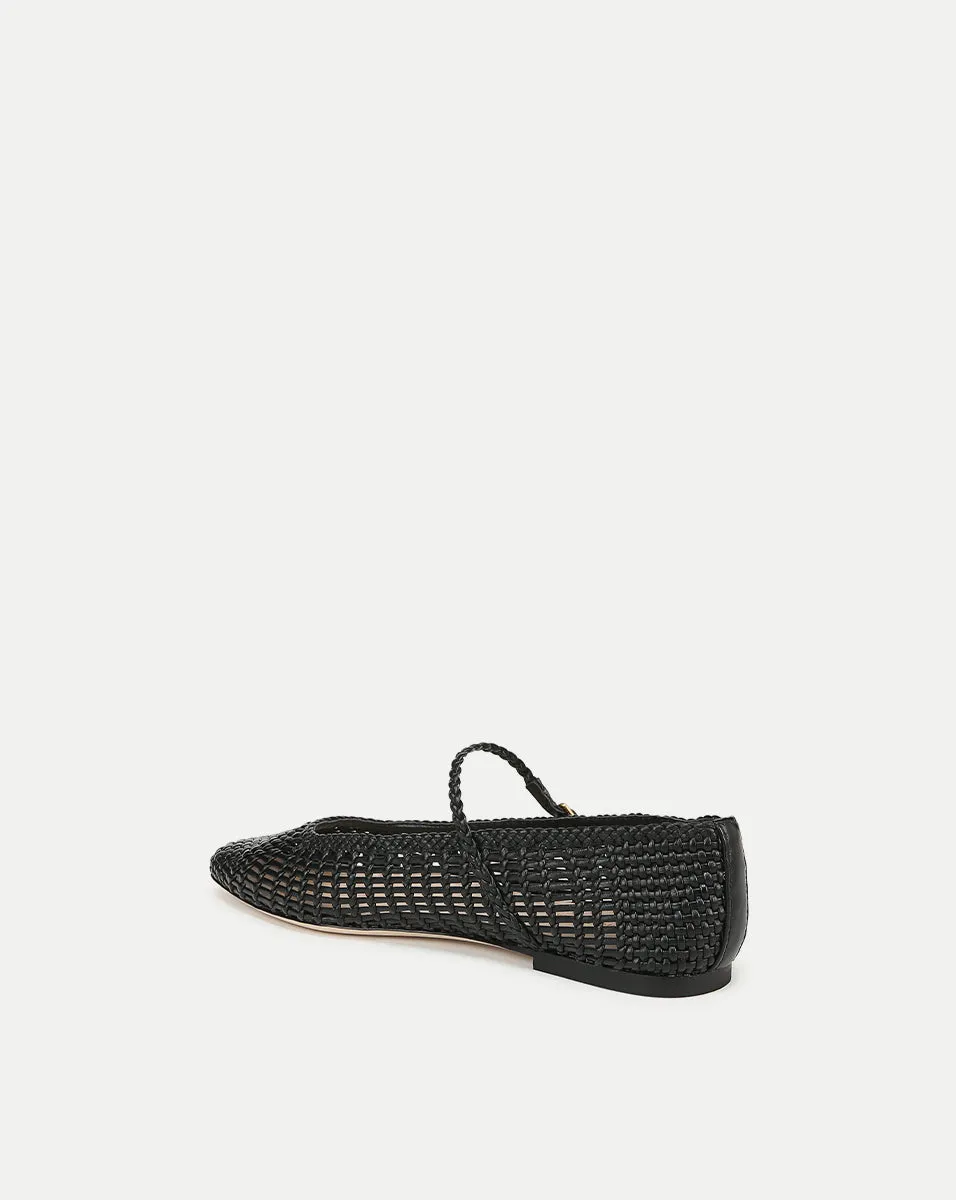 Ellie Woven-Leather Flat