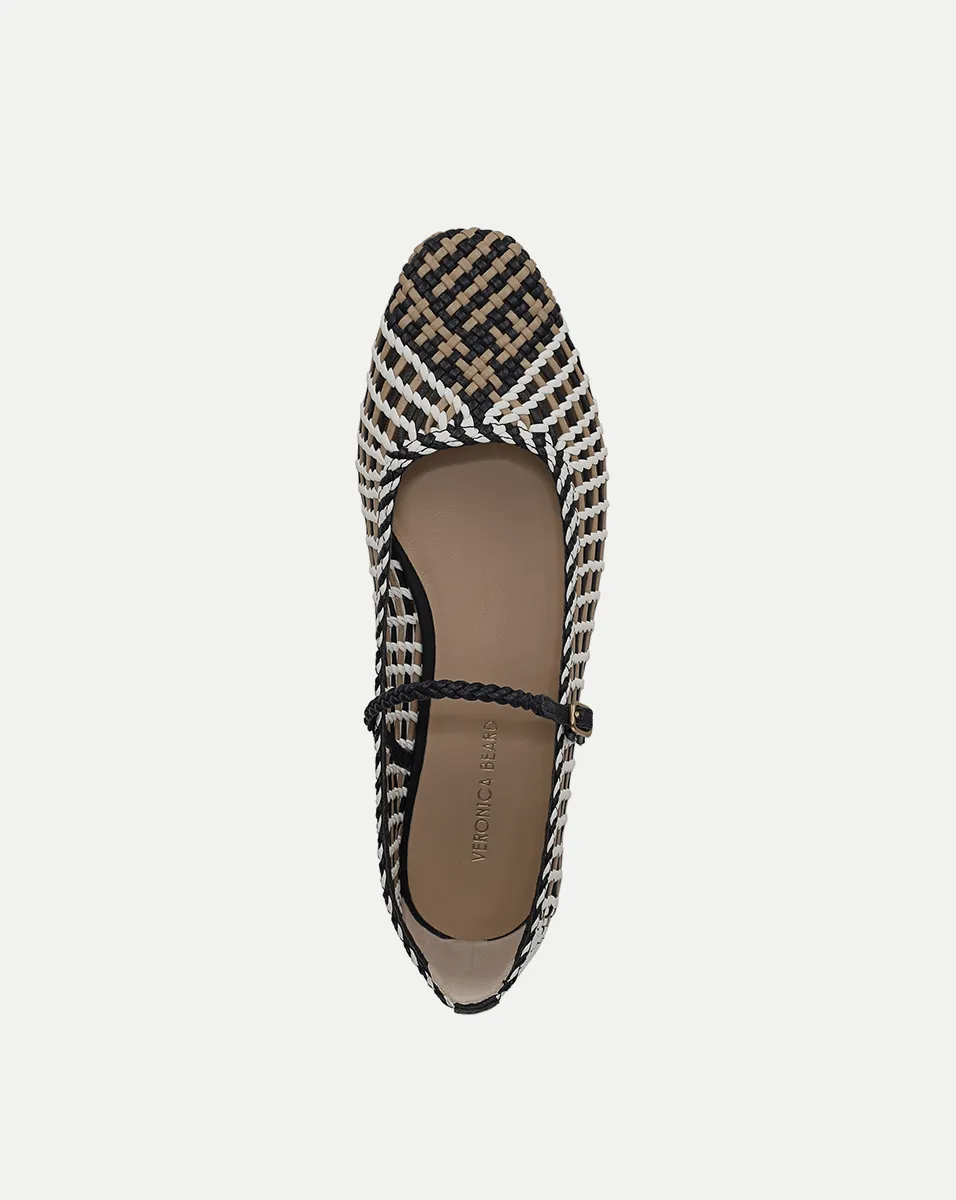 Ellie Woven-Leather Flat