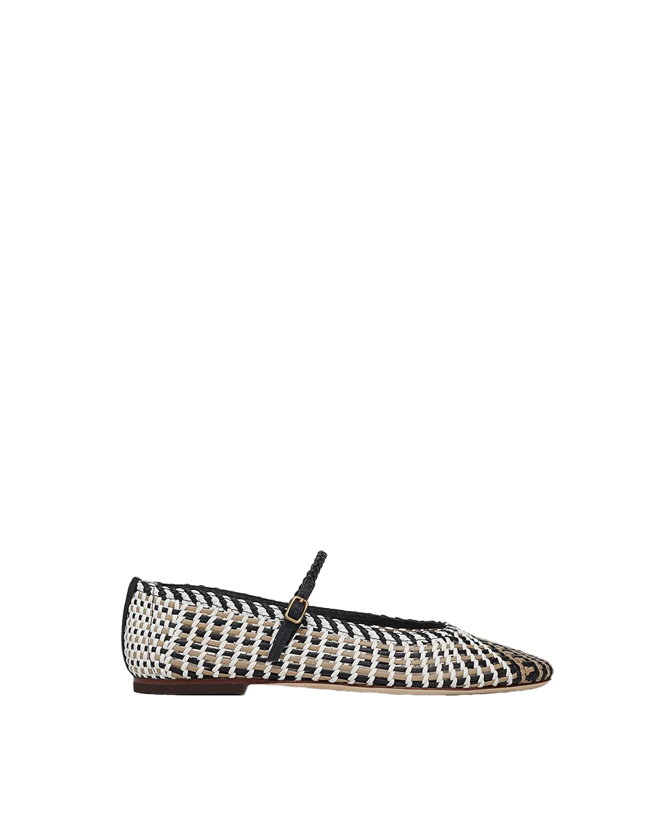 Ellie Woven-Leather Flat