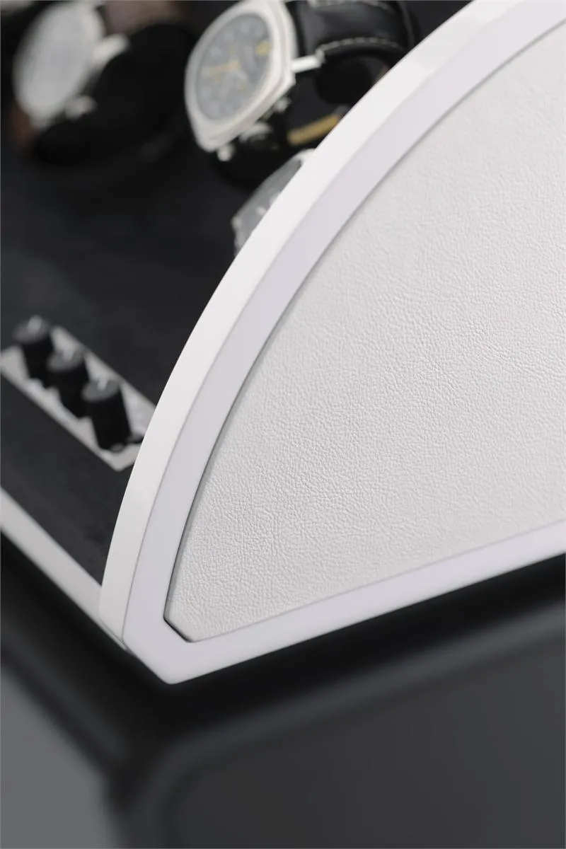Elma Motion Style II Double Watch winder - High Gloss White/ White Leather