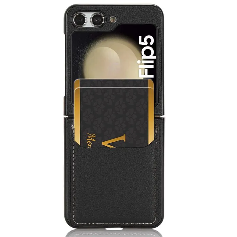 Etui Skórzane do Samsung Galaxy Z Flip 5 - Czarne