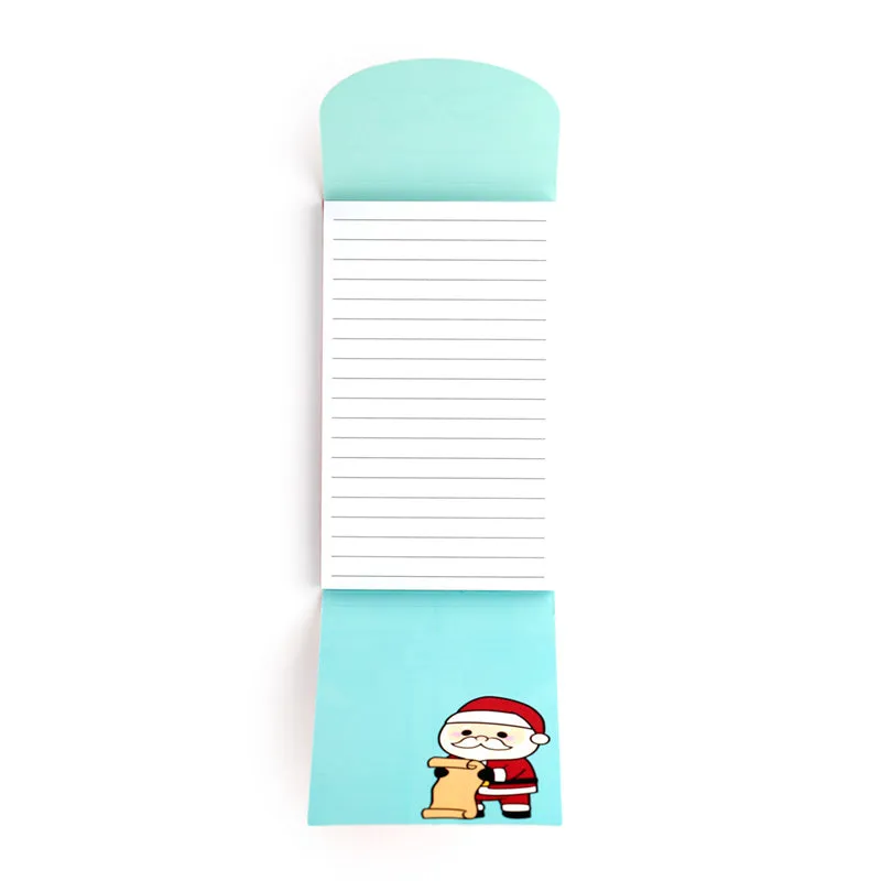 Flip Open Shaped Memo Pad - Christmas Festive Friends Santa