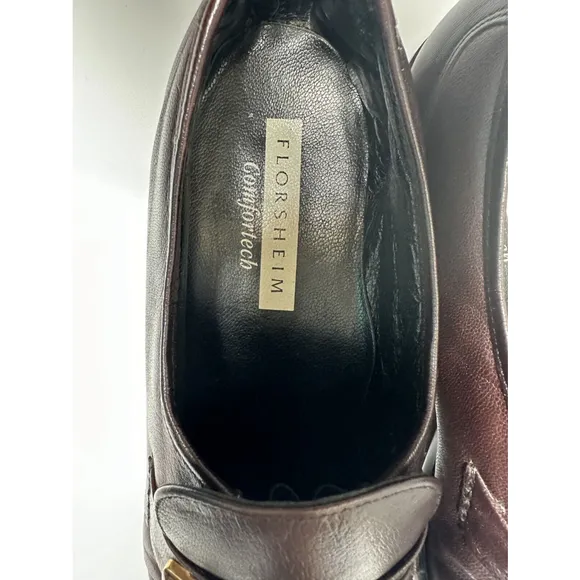 Florsheim Comfortech Men's Slip On Dress Shoe Size 9 1/2B Burgundy Leather 33292