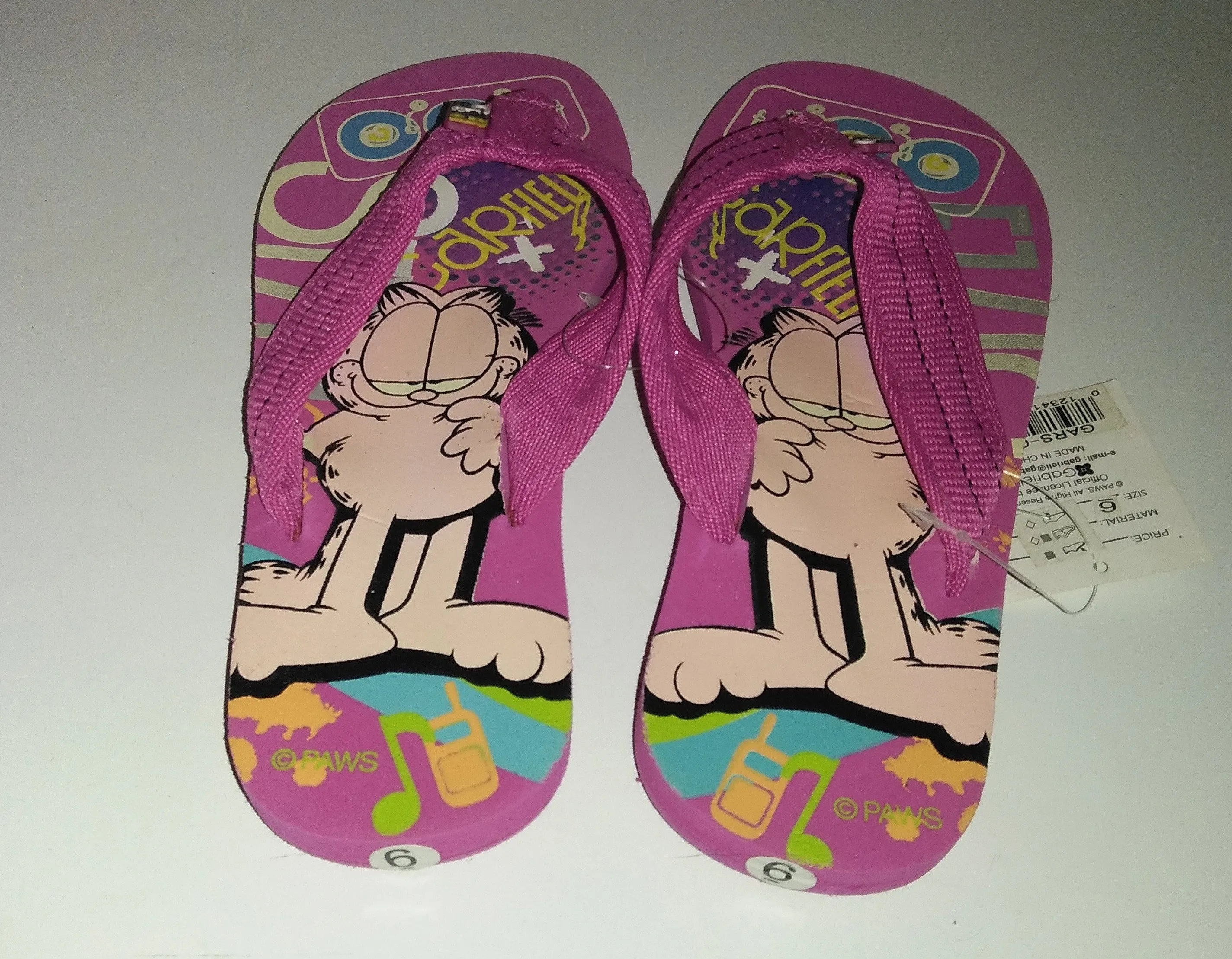 Garfield Pink Flip Flops