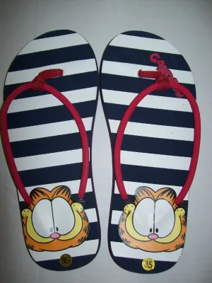 Garfield Striped Flip Flops