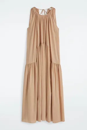 Gathered halterneck maxi dress