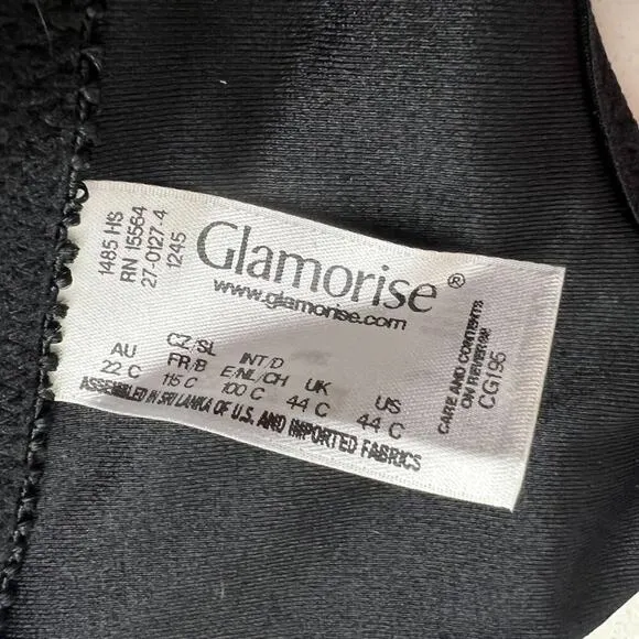 Glamorise Front Close Wonderwire Bra Black 1245 44C
