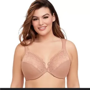 𝅺glamorise Womens Wonderwire Front-Closure Full Coverage Bra, Cappuccino, 34F