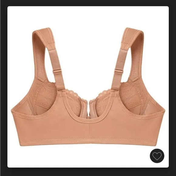 𝅺glamorise Womens Wonderwire Front-Closure Full Coverage Bra, Cappuccino, 34F