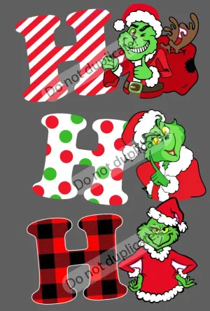 Grinch Ho Ho Ho Vinyl Heat Transfer