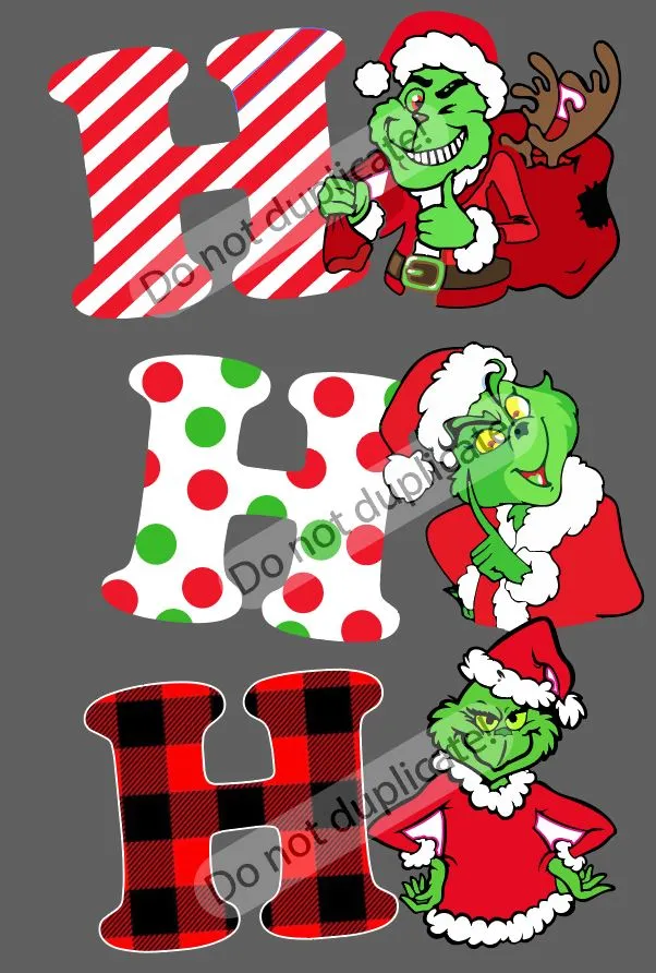 Grinch Ho Ho Ho Vinyl Heat Transfer