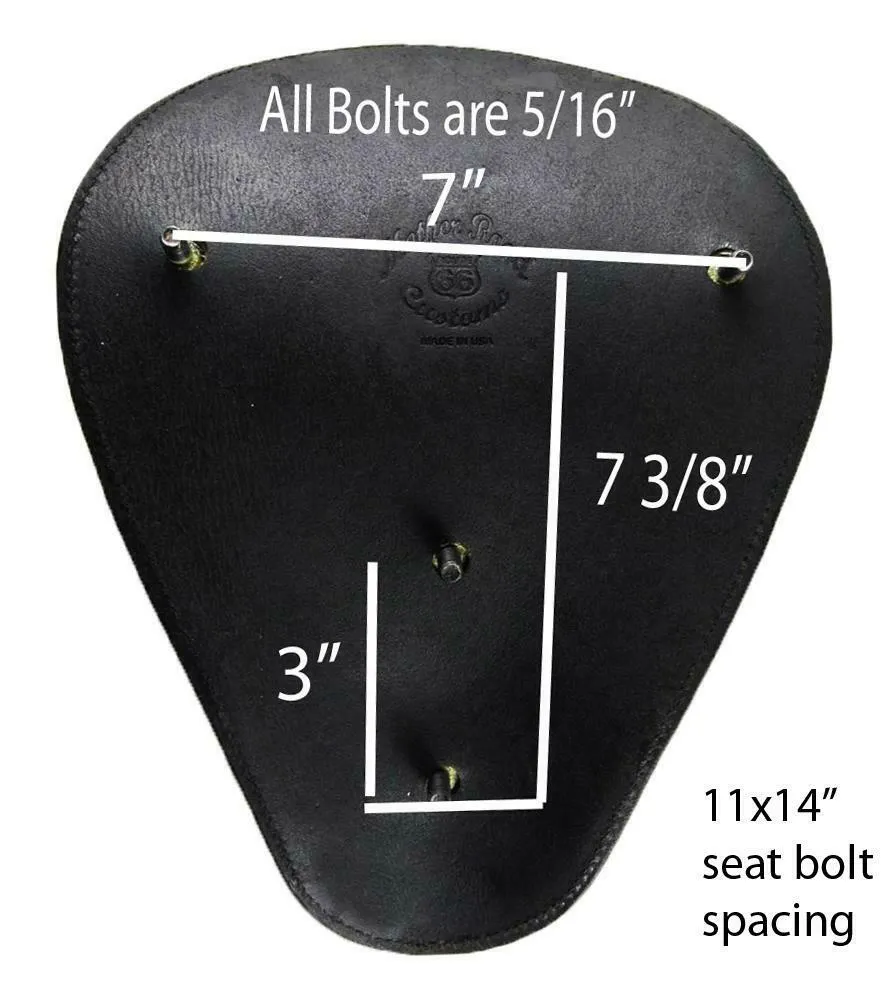 Harley Sportster  Bobber Honda Yamaha Seat 10x13 Black Tooled Leather Chopper