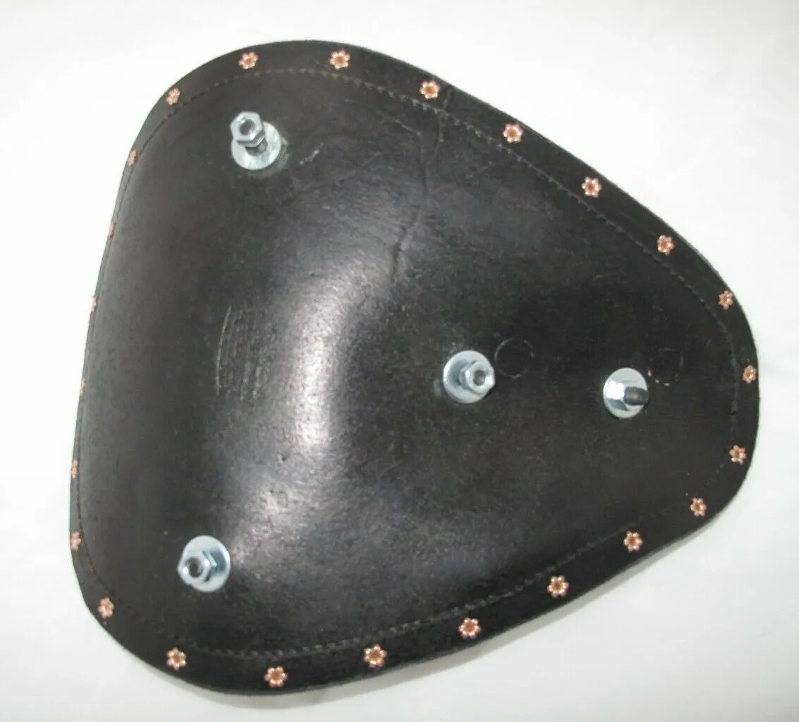 Harley Sportster Chopper Seat  Brown Distressed Leather Stainless Rivets  Bobber