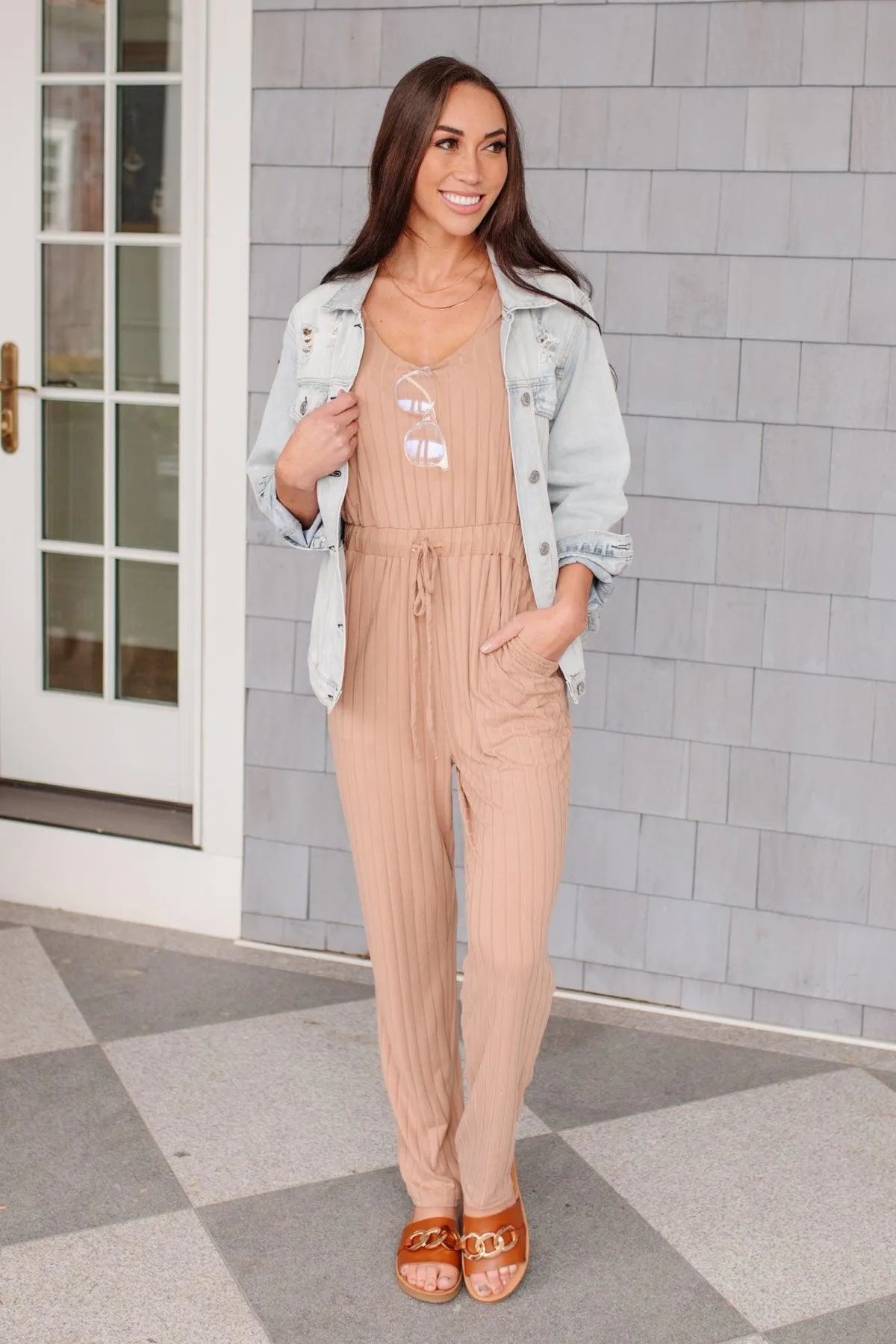 Hazel Blues® | Cruiser Jumpsuit in Tan