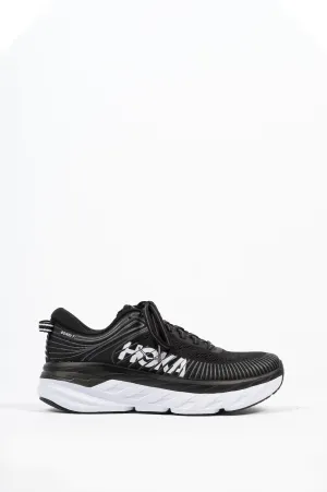 HOKA ONE ONE WOMENS BONDI 7 BLACK WHITE