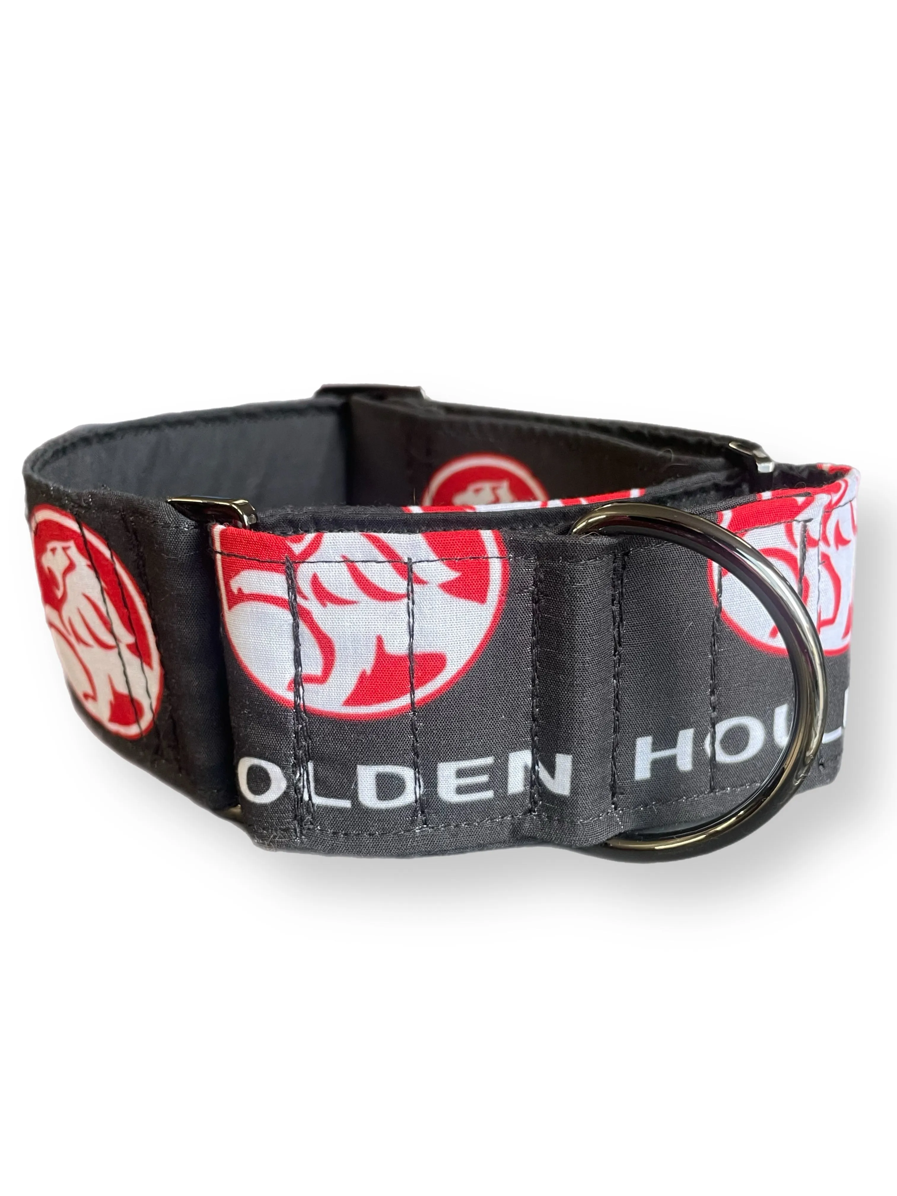 Holden logo enthusiast greyhound Martingale collar cotton covered 50mm super soft